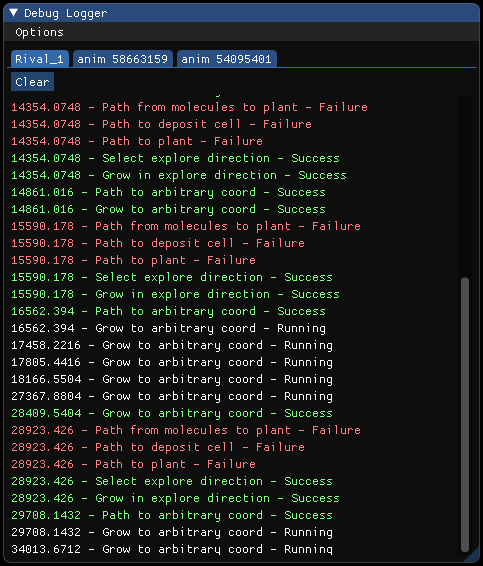 My debug logger UI window made with Dear ImGUI